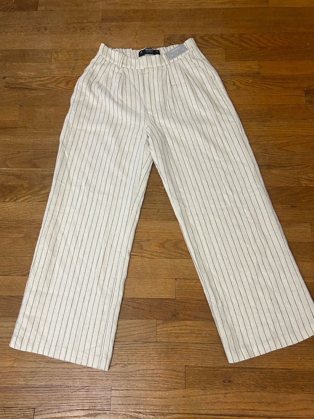 Hollister Cream Pinstripe Pants